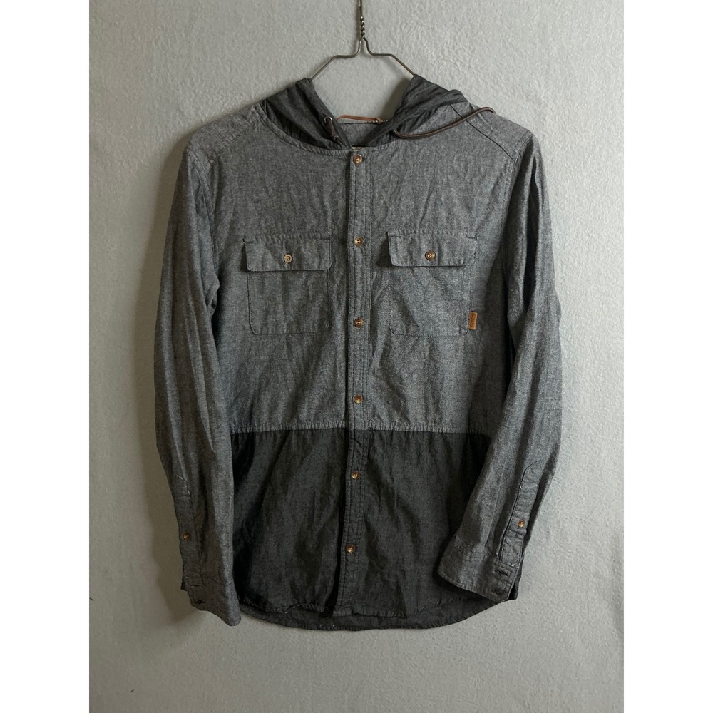 Dravus Hooded Shirt‎ Jacket Men's Small Button Up Long Sleeve Two Tone